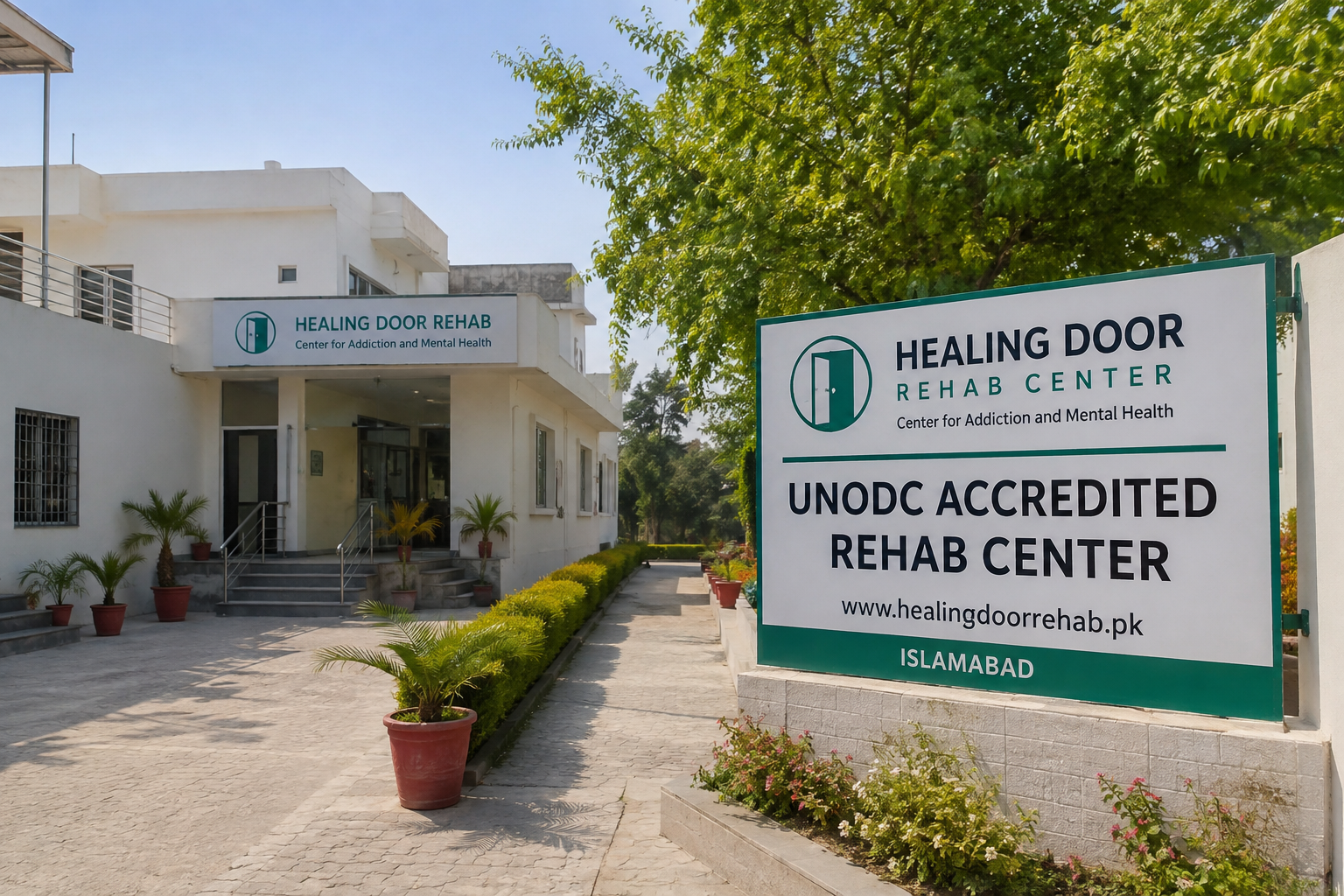 Healing Door Rehab is a UNODC accredited rehab center in Islamabad offering safe detox, therapy & psychiatric care. Confidential, expert treatment. Book now.